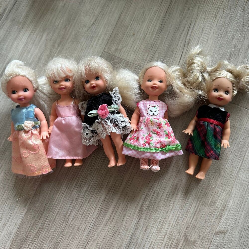 Lot of 5 Vintage Barbie Little Sister Kelly Dolls - Blonde Kellys